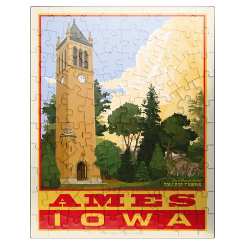 puzzleplate American College Towns: Ames, Iowa, Vintage Poster 100 Jigsaw Puzzle