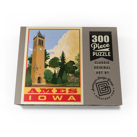 American College Towns: Ames, Iowa, Vintage Poster 300 Jigsaw Puzzle box view3