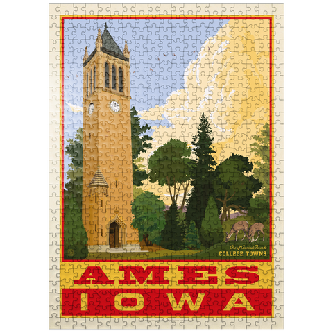 puzzleplate American College Towns: Ames, Iowa, Vintage Poster 500 Jigsaw Puzzle