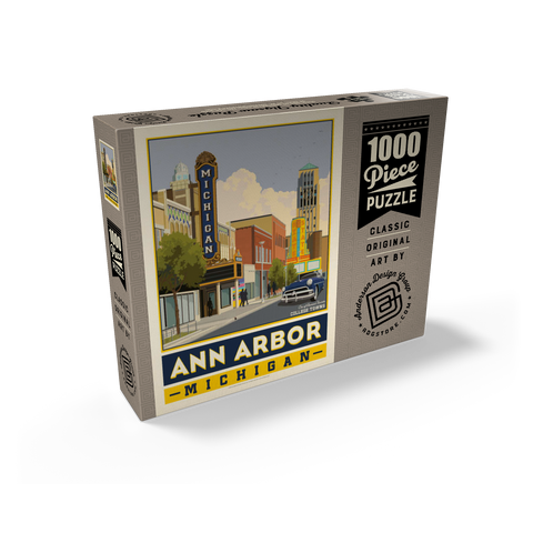 American College Towns: Ann Arbor, Michigan, Vintage Poster 1000 Jigsaw Puzzle box view2