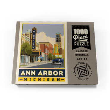 American College Towns: Ann Arbor, Michigan, Vintage Poster 1000 Jigsaw Puzzle box view3