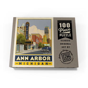 American College Towns: Ann Arbor, Michigan, Vintage Poster 100 Jigsaw Puzzle box view3