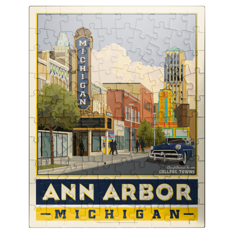 puzzleplate American College Towns: Ann Arbor, Michigan, Vintage Poster 100 Jigsaw Puzzle