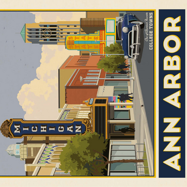 American College Towns: Ann Arbor, Michigan, Vintage Poster 100 Jigsaw Puzzle 3D Modell