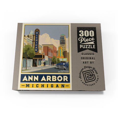 American College Towns: Ann Arbor, Michigan, Vintage Poster 300 Jigsaw Puzzle box view3
