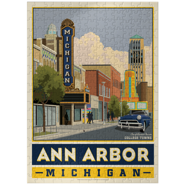 puzzleplate American College Towns: Ann Arbor, Michigan, Vintage Poster 300 Jigsaw Puzzle