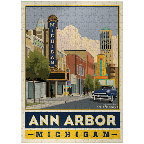 puzzleplate American College Towns: Ann Arbor, Michigan, Vintage Poster 300 Jigsaw Puzzle