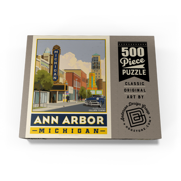 American College Towns: Ann Arbor, Michigan, Vintage Poster 500 Jigsaw Puzzle box view3