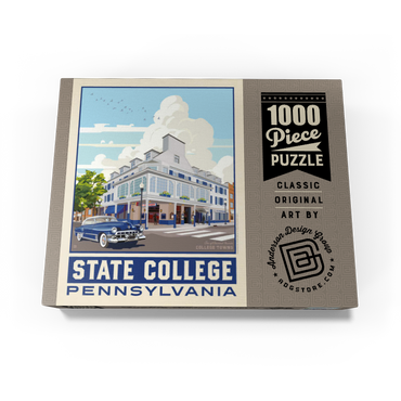 American College Towns: State College, PA, Vintage Poster 1000 Jigsaw Puzzle box view3