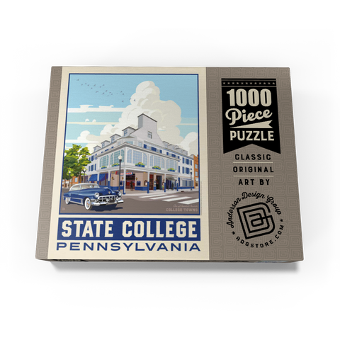 American College Towns: State College, PA, Vintage Poster 1000 Jigsaw Puzzle box view3