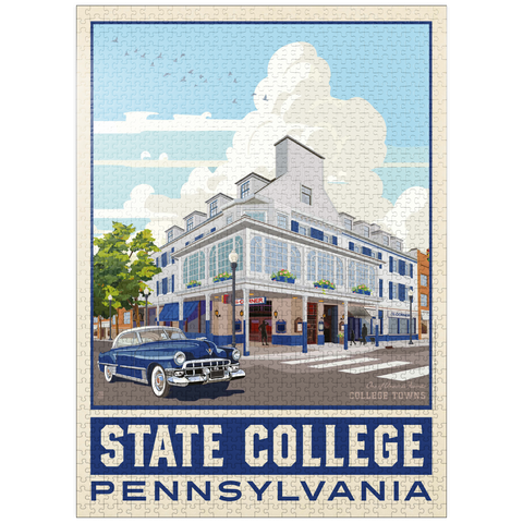 puzzleplate American College Towns: State College, PA, Vintage Poster 1000 Jigsaw Puzzle