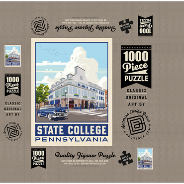 American College Towns: State College, PA, Vintage Poster 1000 Jigsaw Puzzle box 3D Modell