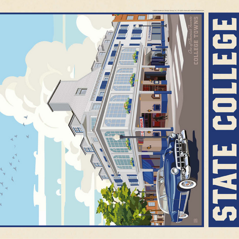 American College Towns: State College, PA, Vintage Poster 100 Jigsaw Puzzle 3D Modell