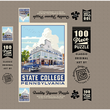 American College Towns: State College, PA, Vintage Poster 100 Jigsaw Puzzle box 3D Modell