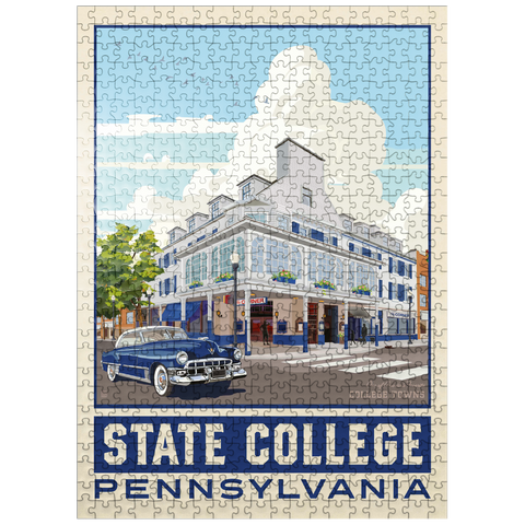 puzzleplate American College Towns: State College, PA, Vintage Poster 500 Jigsaw Puzzle