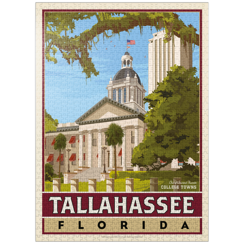 puzzleplate American College Towns: Tallahassee, FL, Vintage Poster 1000 Jigsaw Puzzle