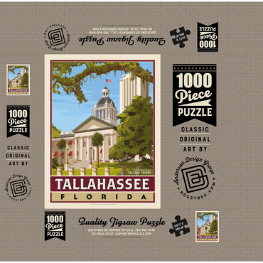 American College Towns: Tallahassee, FL, Vintage Poster 1000 Jigsaw Puzzle box 3D Modell