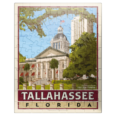 puzzleplate American College Towns: Tallahassee, FL, Vintage Poster 100 Jigsaw Puzzle