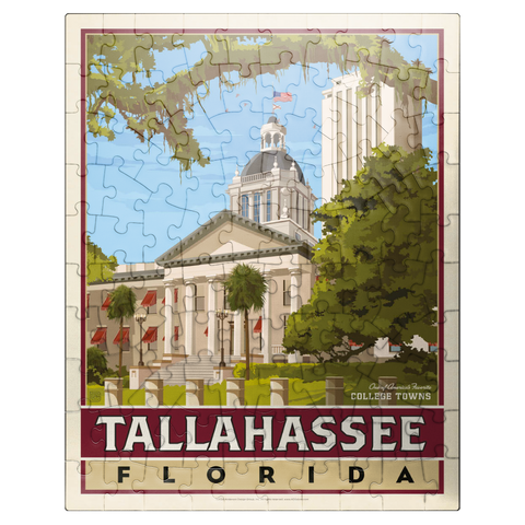 puzzleplate American College Towns: Tallahassee, FL, Vintage Poster 100 Jigsaw Puzzle