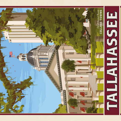 American College Towns: Tallahassee, FL, Vintage Poster 100 Jigsaw Puzzle 3D Modell