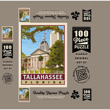 American College Towns: Tallahassee, FL, Vintage Poster 100 Jigsaw Puzzle box 3D Modell