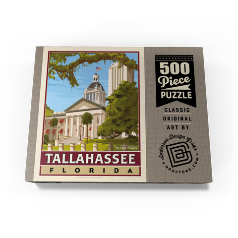 American College Towns: Tallahassee, FL, Vintage Poster 500 Jigsaw Puzzle box view3