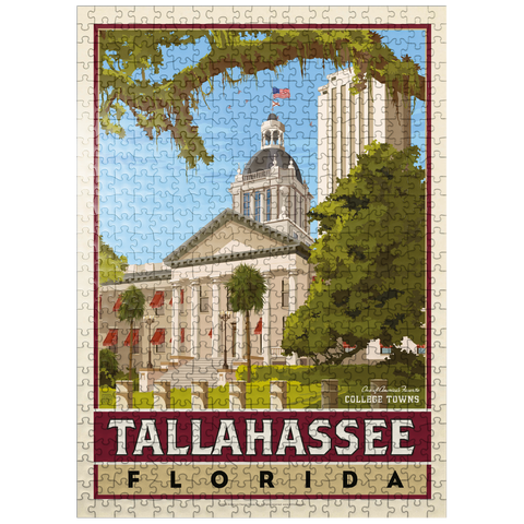 puzzleplate American College Towns: Tallahassee, FL, Vintage Poster 500 Jigsaw Puzzle