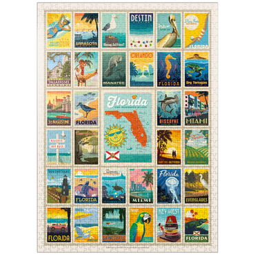 puzzleplate Florida: Multi-Image Print, Vintage Poster 1000 Jigsaw Puzzle