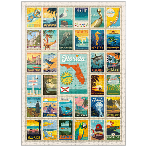 puzzleplate Florida: Multi-Image Print, Vintage Poster 1000 Jigsaw Puzzle