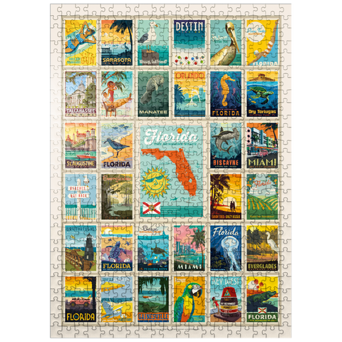 puzzleplate Florida: Multi-Image Print, Vintage Poster 500 Jigsaw Puzzle