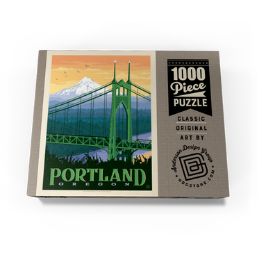 Portland, Oregon: St. Johns Bridge, Vintage Poster 1000 Jigsaw Puzzle box view3