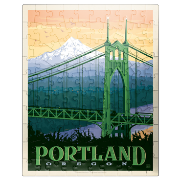 puzzleplate Portland, Oregon: St. Johns Bridge, Vintage Poster 100 Jigsaw Puzzle