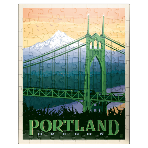 puzzleplate Portland, Oregon: St. Johns Bridge, Vintage Poster 100 Jigsaw Puzzle