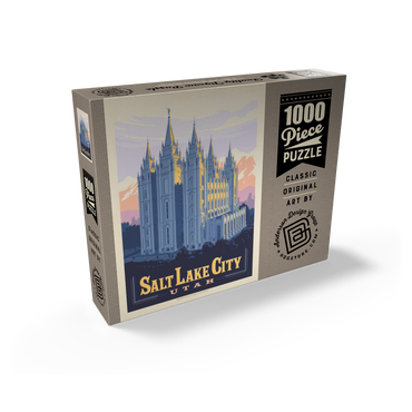 Salt Lake City, Utah: Temple Square, Vintage Poster 1000 Jigsaw Puzzle box view2