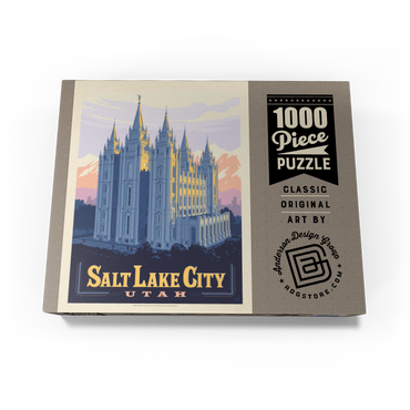 Salt Lake City, Utah: Temple Square, Vintage Poster 1000 Jigsaw Puzzle box view3