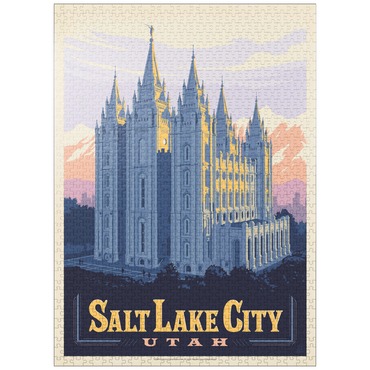 puzzleplate Salt Lake City, Utah: Temple Square, Vintage Poster 1000 Jigsaw Puzzle