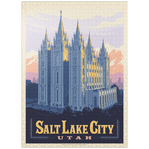 puzzleplate Salt Lake City, Utah: Temple Square, Vintage Poster 1000 Jigsaw Puzzle