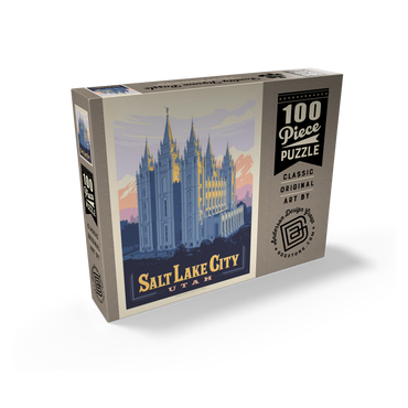 Salt Lake City, Utah: Temple Square, Vintage Poster 100 Jigsaw Puzzle box view2