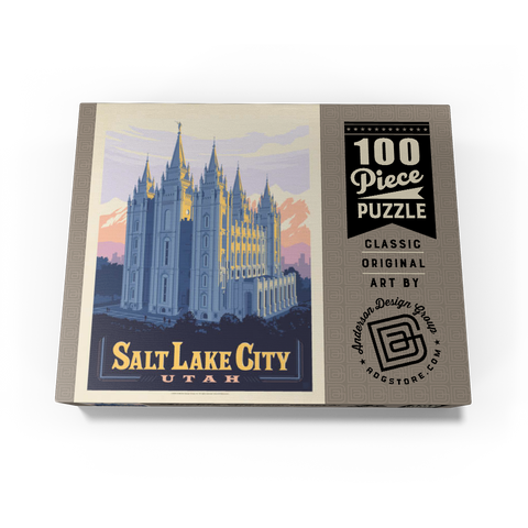 Salt Lake City, Utah: Temple Square, Vintage Poster 100 Jigsaw Puzzle box view3