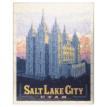 puzzleplate Salt Lake City, Utah: Temple Square, Vintage Poster 100 Jigsaw Puzzle