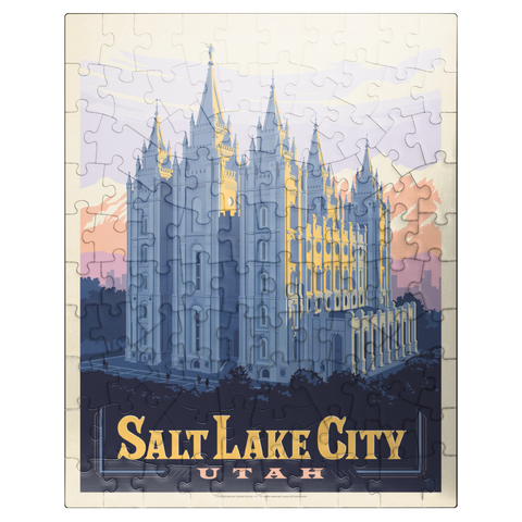 puzzleplate Salt Lake City, Utah: Temple Square, Vintage Poster 100 Jigsaw Puzzle