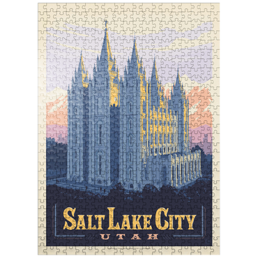 puzzleplate Salt Lake City, Utah: Temple Square, Vintage Poster 500 Jigsaw Puzzle