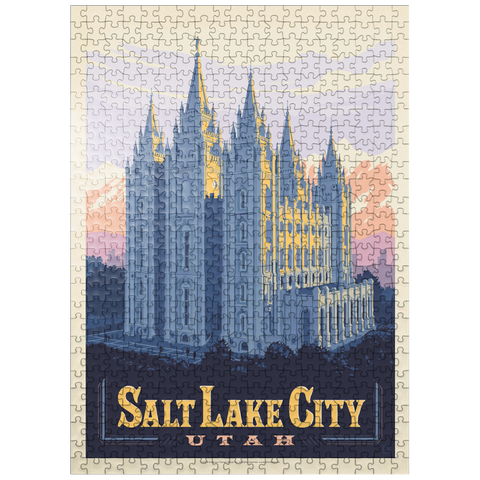 puzzleplate Salt Lake City, Utah: Temple Square, Vintage Poster 500 Jigsaw Puzzle