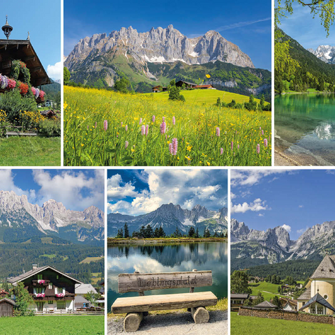 At the Wilder Kaiser: Ellmau, Scheffau and Going in Tyrol 100 Jigsaw Puzzle 3D Modell