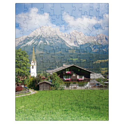 puzzleplate Ellmau am Wilden Kaiser in Tyrol, Austria 100 Jigsaw Puzzle