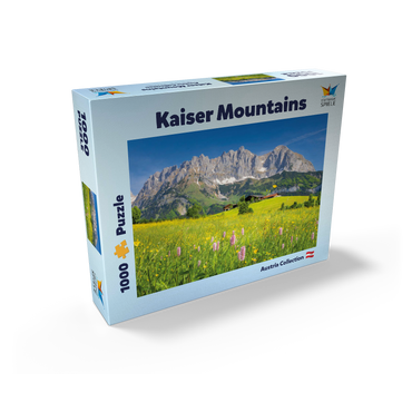 Farmhouse in front of the Wilder Kaiser, Austria, Tyrol - Kaisergebirge 1000 Jigsaw Puzzle box view2