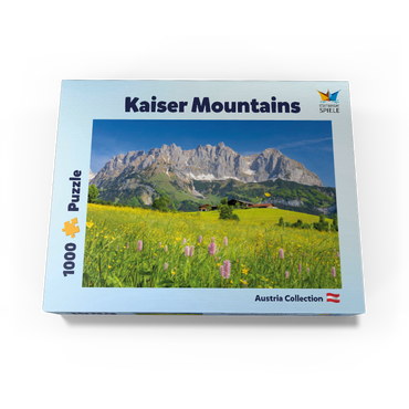 Farmhouse in front of the Wilder Kaiser, Austria, Tyrol - Kaisergebirge 1000 Jigsaw Puzzle box view3