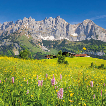 Farmhouse in front of the Wilder Kaiser, Austria, Tyrol - Kaisergebirge 1000 Jigsaw Puzzle 3D Modell