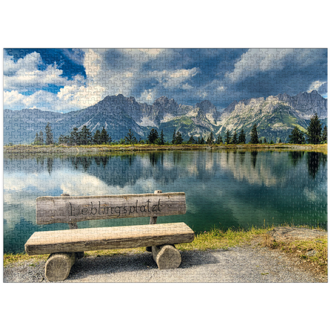 puzzleplate Favorite place at the Wilder Kaiser, Austria, Tyrol - Kaisergebirge, Astbergsee 1000 Jigsaw Puzzle