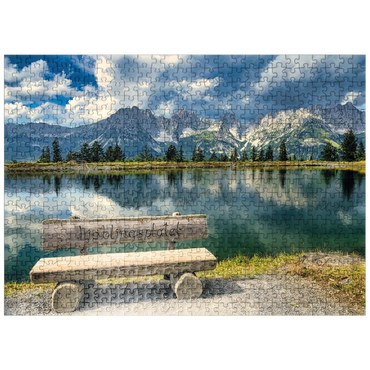 puzzleplate Favorite place at the Wilder Kaiser, Austria, Tyrol - Kaisergebirge, Astbergsee 500 Jigsaw Puzzle